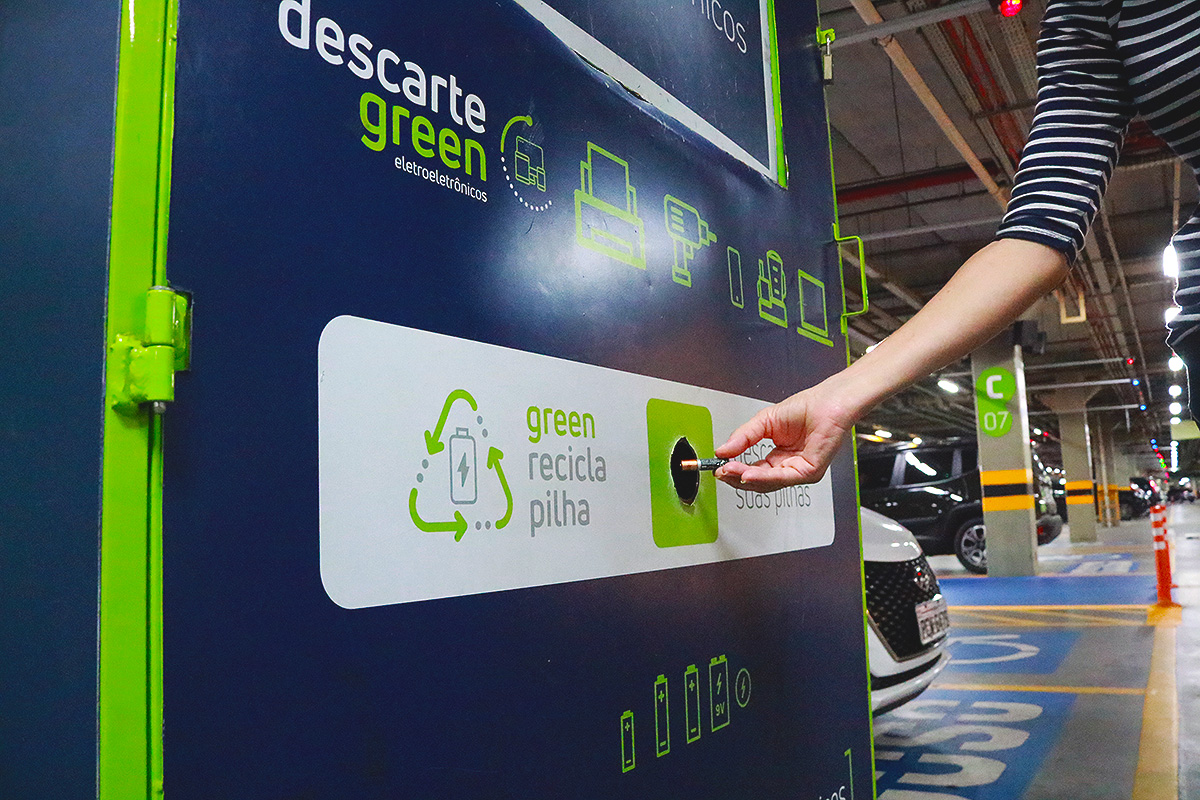 Ponto de entrega voluntária de resíduos recicláveis. Foto: Banco de imagens.